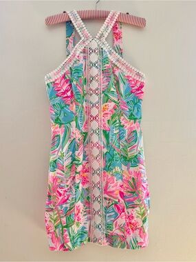 Lilly Pulitzer Pink & Blue Tropical Floral Sundress
